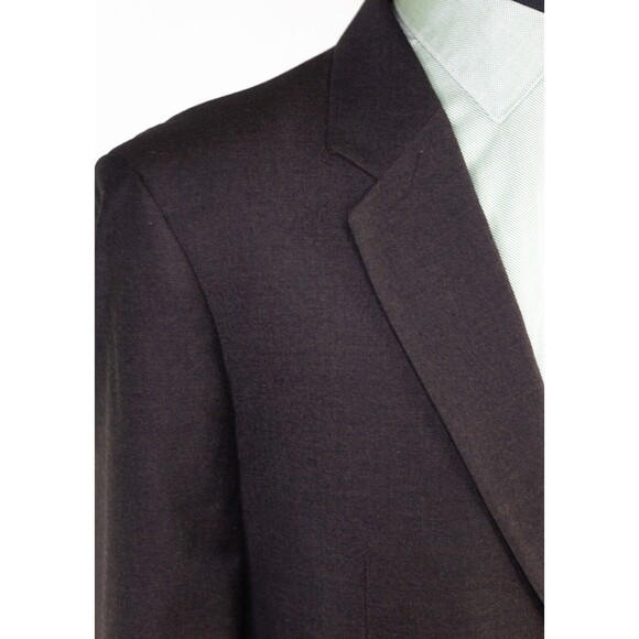 Wool Cashmere Blend Blazer Jones New York Big & Tall L43 Brown solid  2 Button - Picture 6 of 12